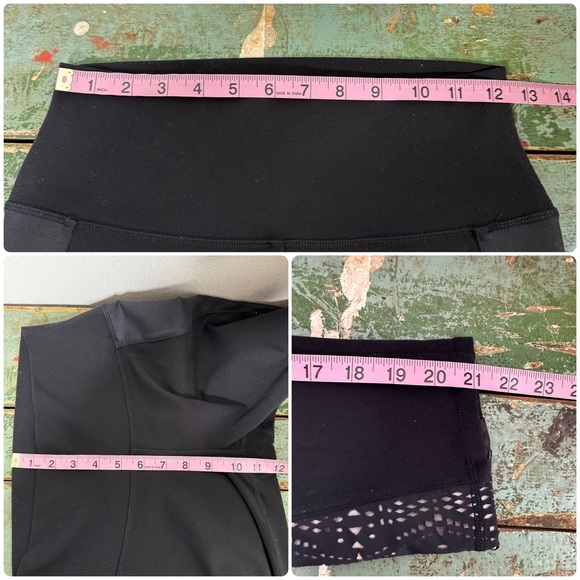 ALO Yoga Black Patina High Waist Black Capri Leggings Sz M Yoga Pilates Workout - Picture 15 of 16